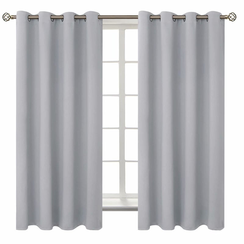 BGment Room Darkening Curtains 63 Inches Long - Grommet Thermal Insulated Drapes Window Treatment Curtains for Bedroom, 2 Panels, 52 x 63 Inch, Light Grey - Image 1